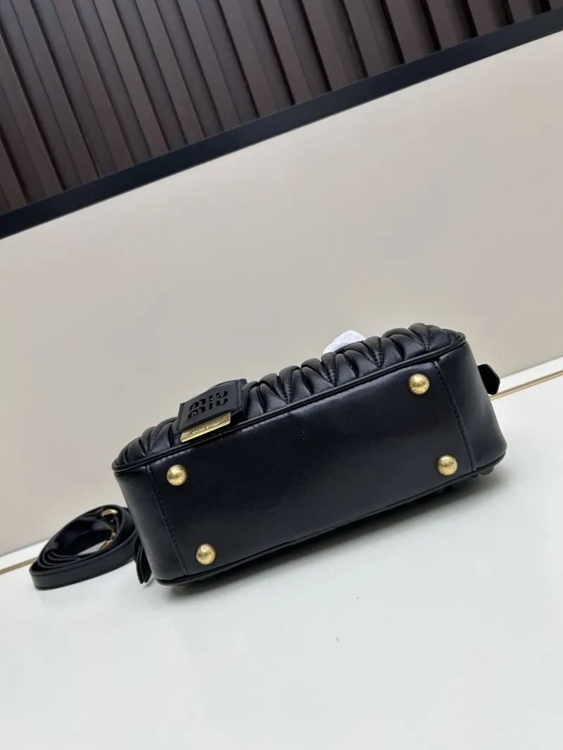 MIU MIU Black Leather Top Handle Crossbody Bag - Image 5