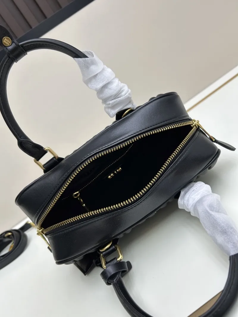 MIU MIU Black Leather Top Handle Crossbody Bag - Image 7