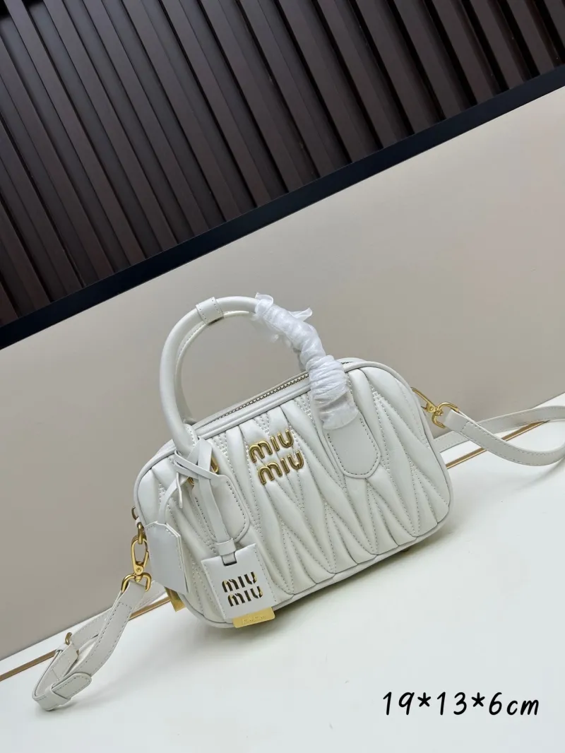 MIU MIU White Mini Top Handle Crossbody Bag