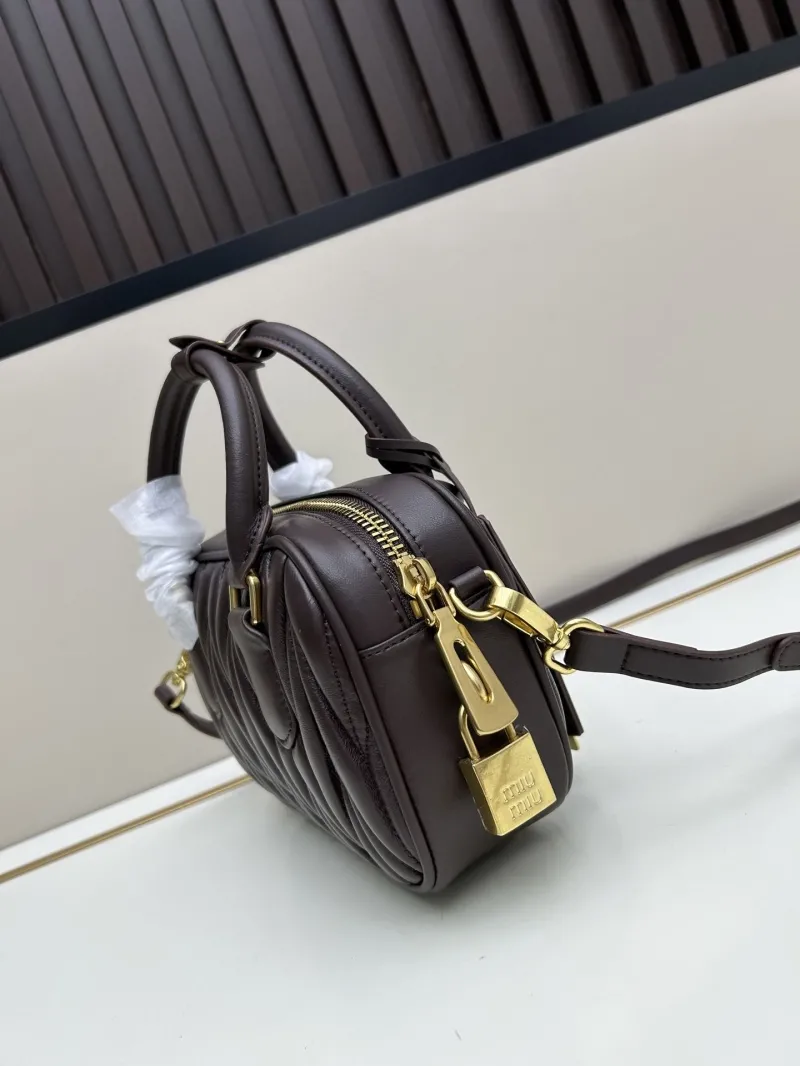 Alternative view of MIU MIU Dark Brown Top Handle Crossbody Bag