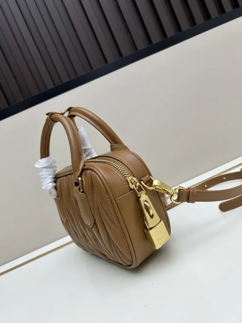 Alternative view of MIU MIU Brown Matelasse Top Handle Crossbody Bag