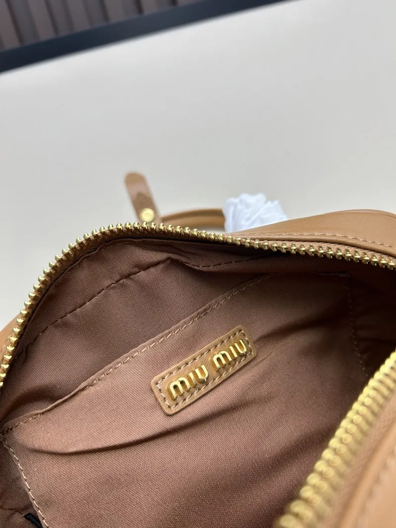 MIU MIU Brown Matelasse Top Handle Crossbody Bag - Image 8