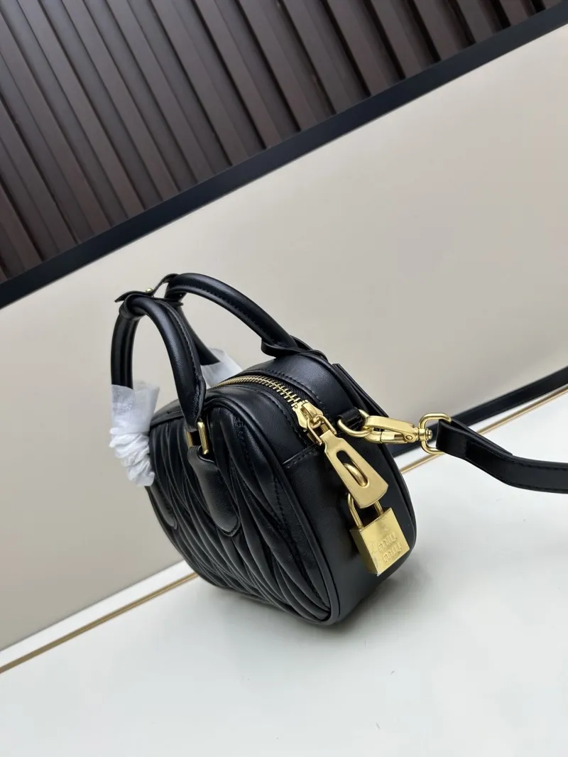Alternative view of MIU MIU Black Matelassé Top Handle Crossbody Bag