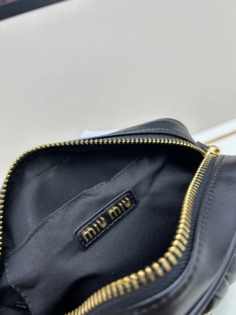 MIU MIU Black Matelassé Top Handle Crossbody Bag - Image 8
