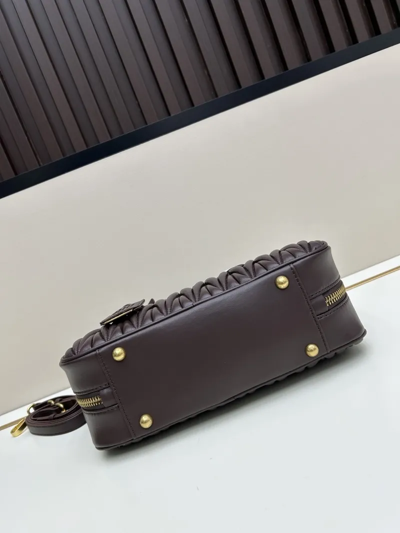 MIU MIU Brown Leather Top Handle Bag 27x12x9cm - Image 5
