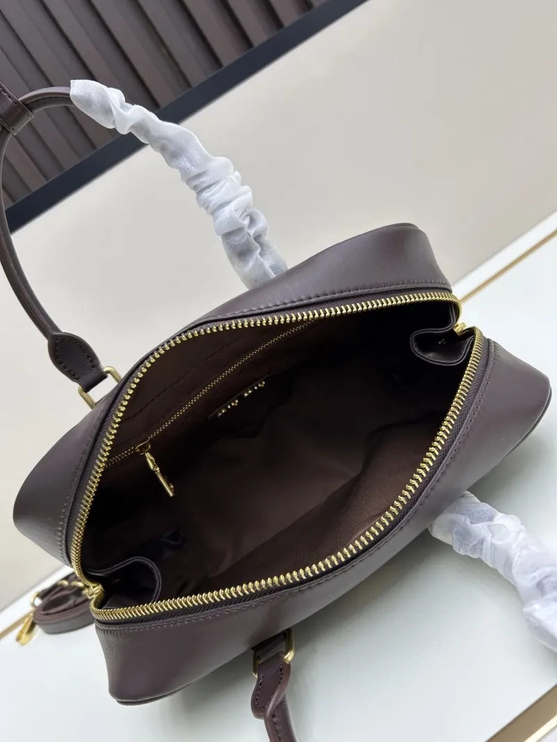 MIU MIU Brown Leather Top Handle Bag 27x12x9cm - Image 7