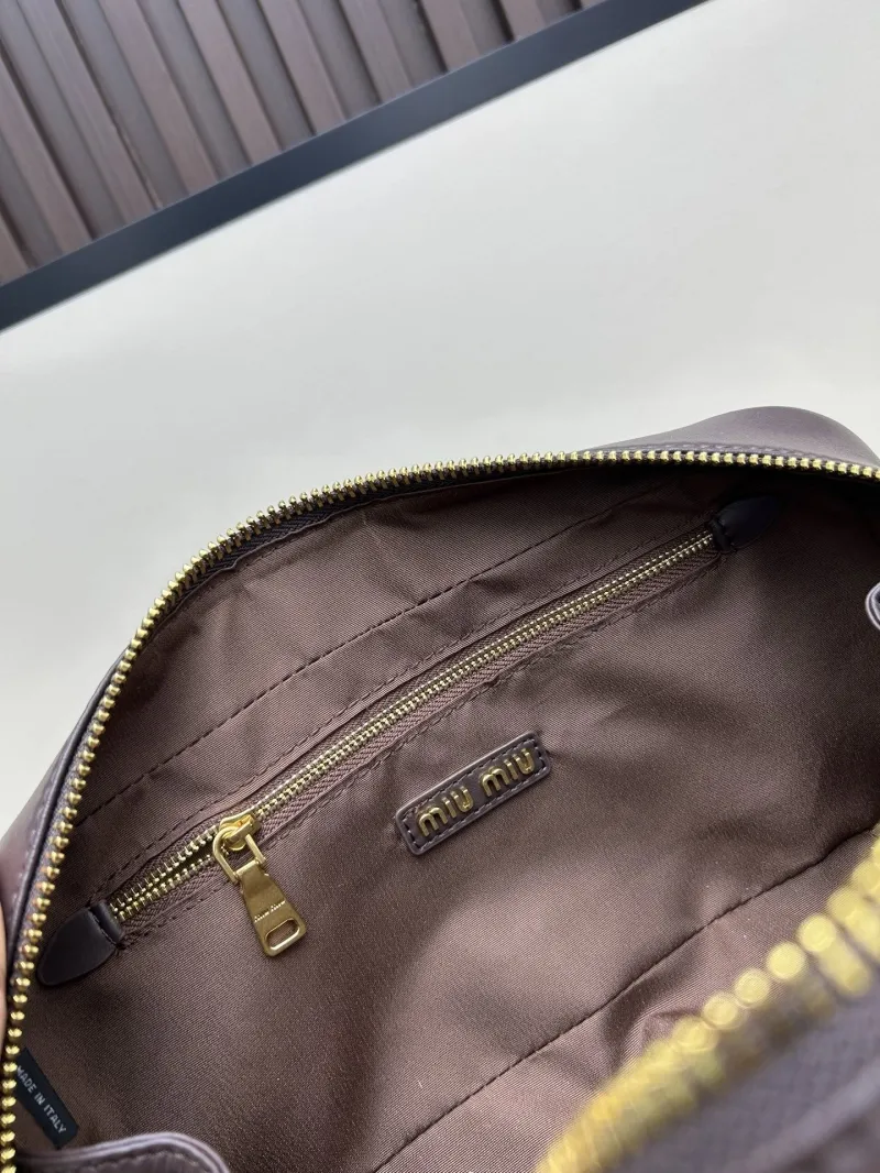 MIU MIU Brown Leather Top Handle Bag 27x12x9cm - Image 8