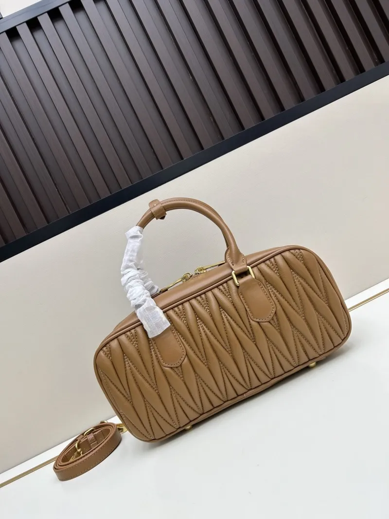 MIU MIU Brown Leather Top Handle Bag - Image 3