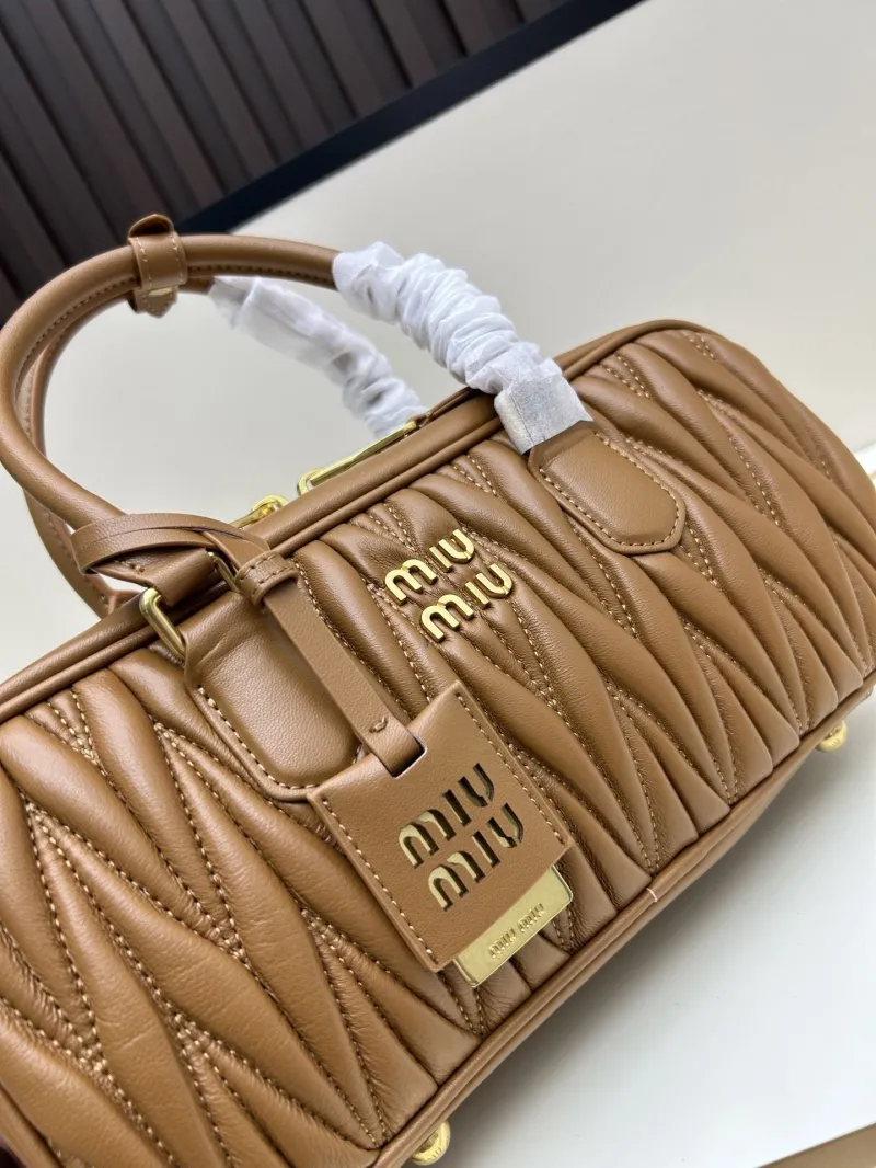 MIU MIU Brown Leather Top Handle Bag - Image 4