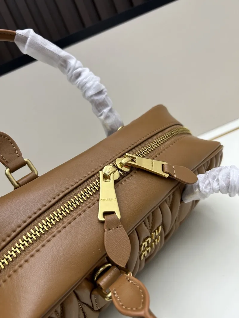 MIU MIU Brown Leather Top Handle Bag - Image 6