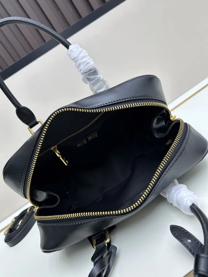 MIU MIU Black Quilted Leather Top Handle Bag 229 - Image 7