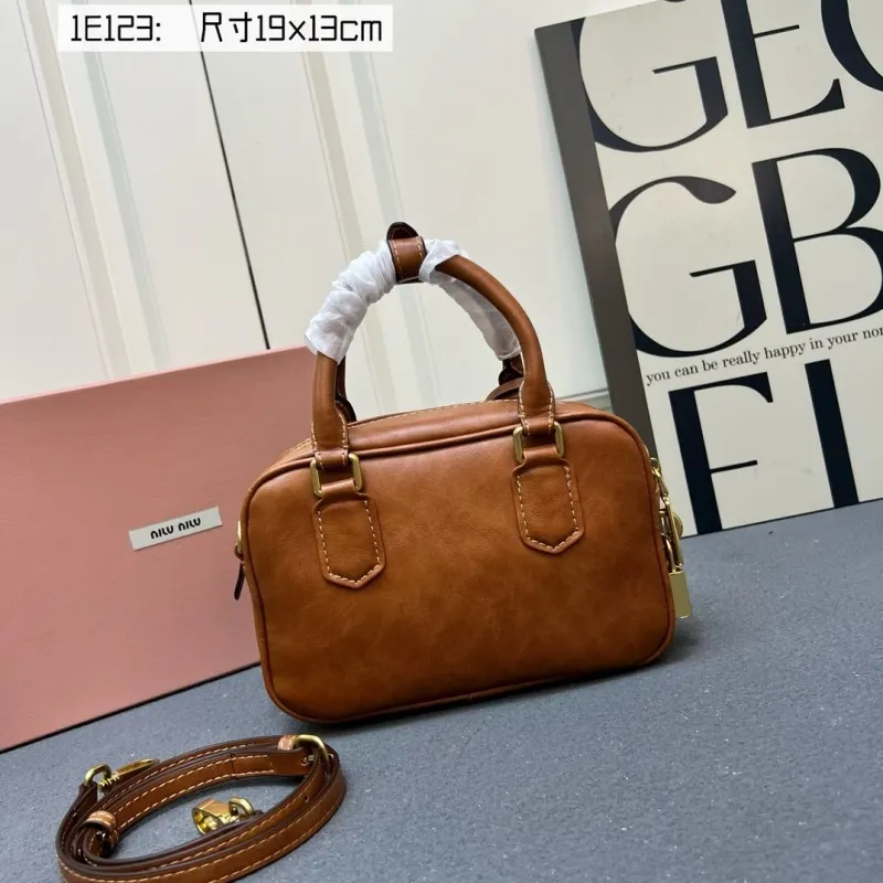 Alternative view of MIU MIU Brown Leather Top Handle Crossbody Bag 1E123
