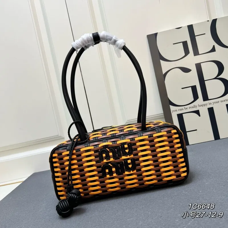 MIU MIU Small Woven Top Handle Bag 1C6648