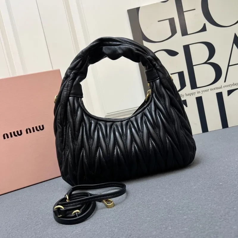 Miu Miu Black Large Sheepskin Top Handle Bag 1E108 - Image 3