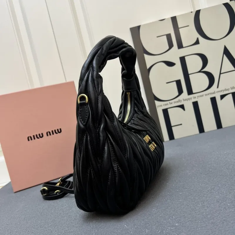 Miu Miu Black Large Sheepskin Top Handle Bag 1E108 - Image 4