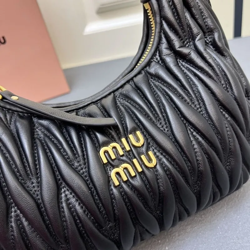 Miu Miu Black Large Sheepskin Top Handle Bag 1E108 - Image 5