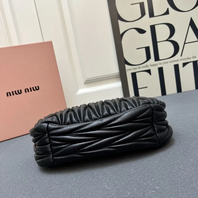 Miu Miu Black Large Sheepskin Top Handle Bag 1E108 - Image 6
