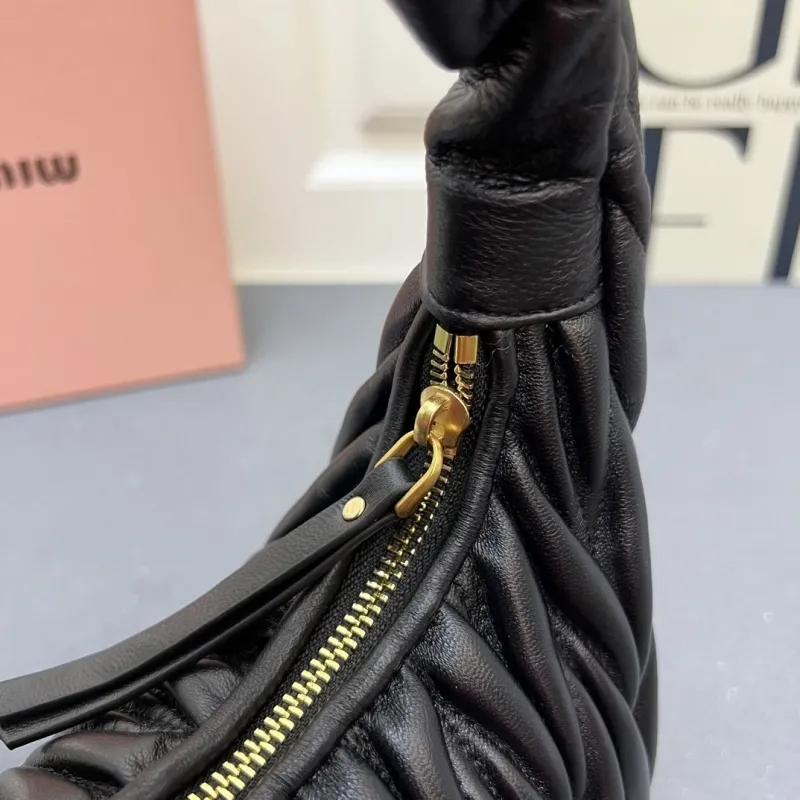 Miu Miu Black Large Sheepskin Top Handle Bag 1E108 - Image 7