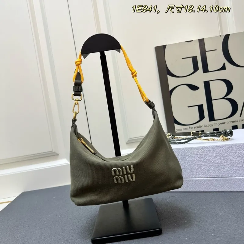 Miu Miu 1E841 Olive Green Top Handle Bag 18x14x10cm