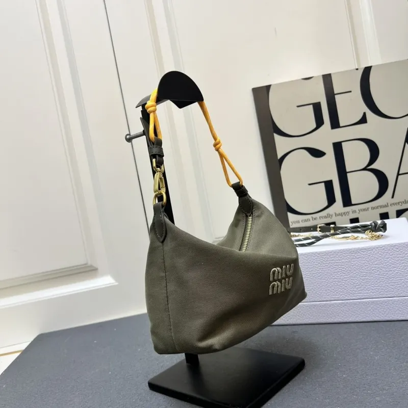 Miu Miu 1E841 Olive Green Top Handle Bag 18x14x10cm - Image 3