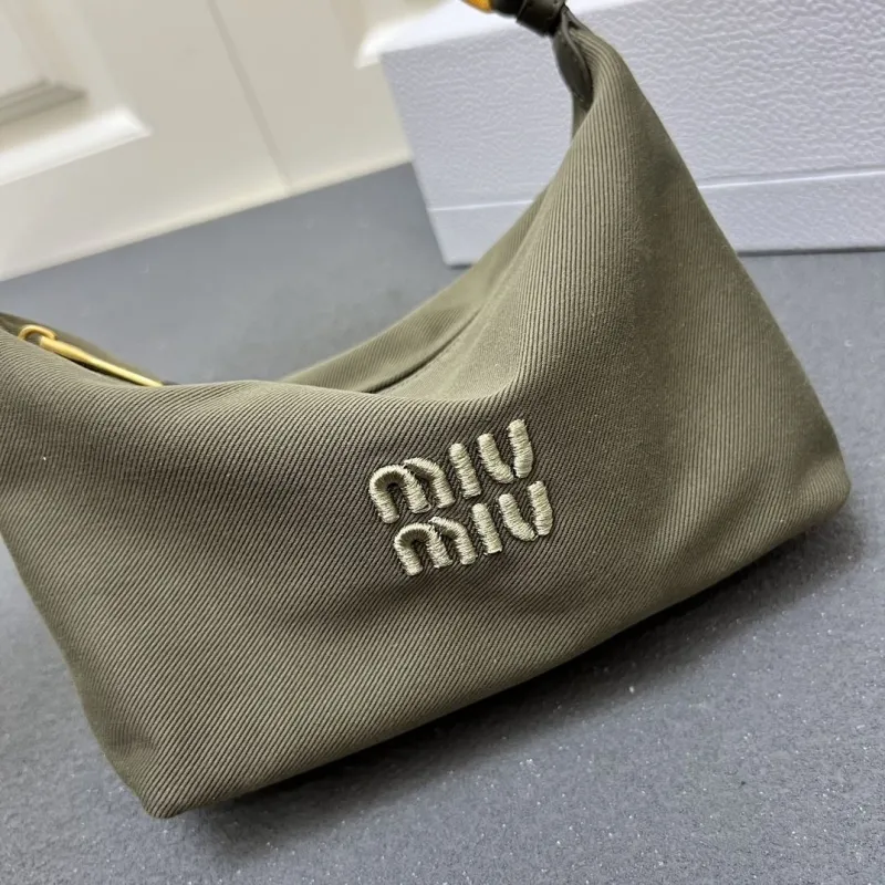 Miu Miu 1E841 Olive Green Top Handle Bag 18x14x10cm - Image 5