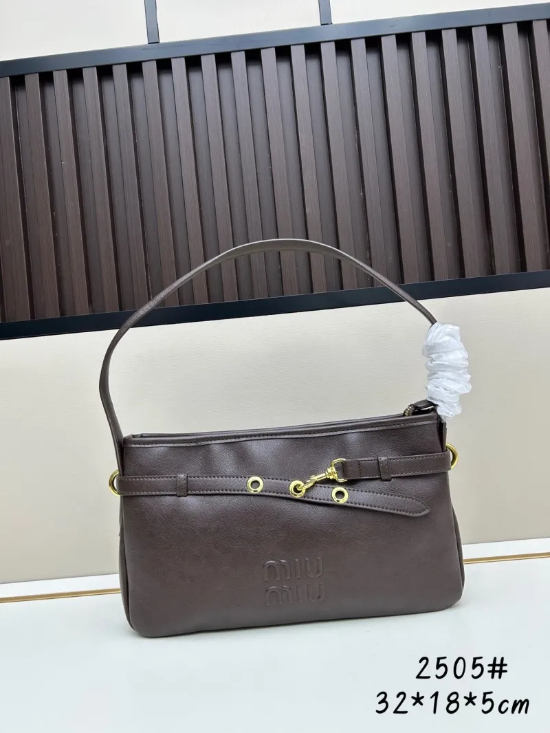 MIU MIU Brown Leather Shoulder Bag 2505