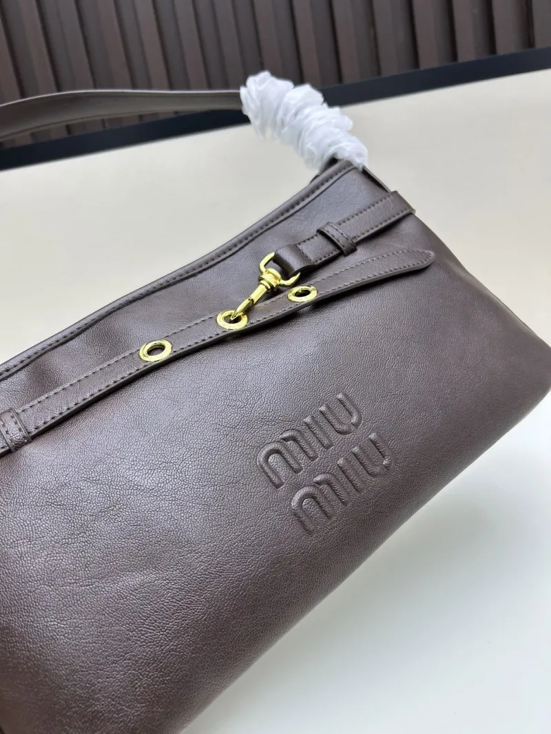 MIU MIU Brown Leather Shoulder Bag 2505 - Image 5
