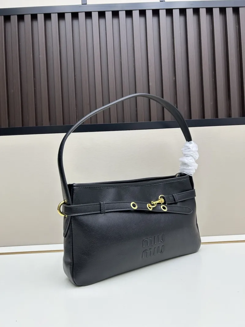 Alternative view of MIU MIU Black Leather Shoulder Bag Model 2505