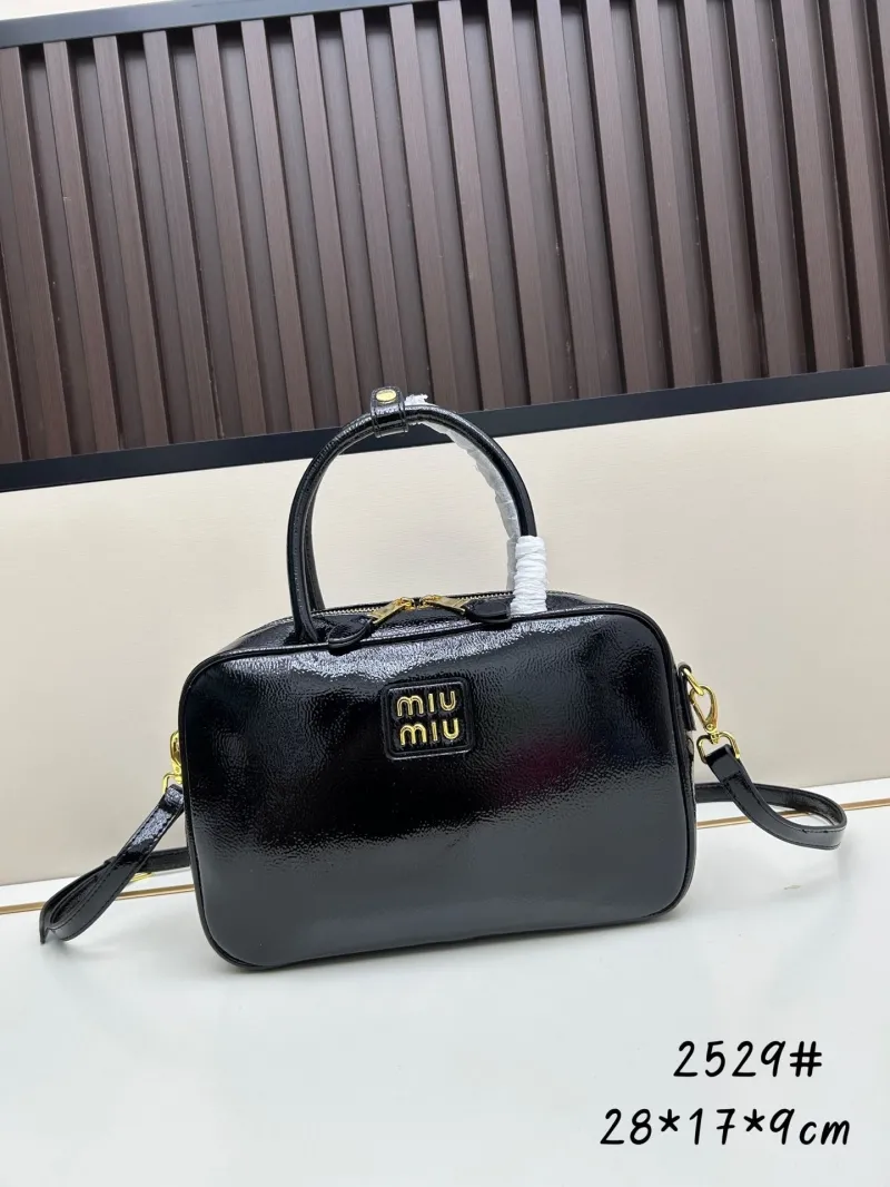 Miu Miu 2529 Patent Leather Top Handle Bag