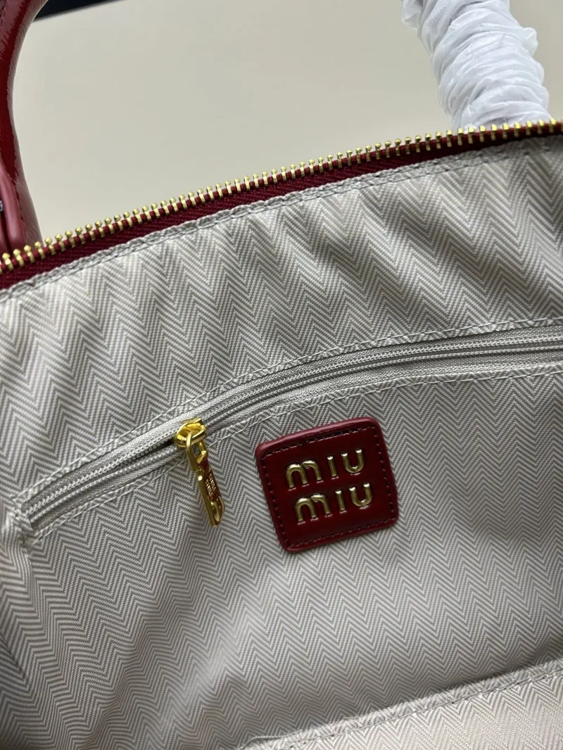 MIU MIU Red Patent Leather Top Handle Bag 2526 - Image 8