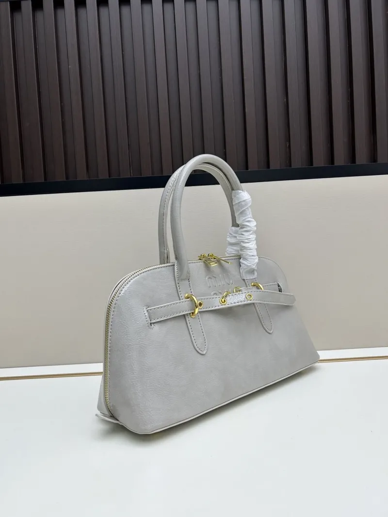 Alternative view of MIU MIU Gray Top Handle Bag 2526