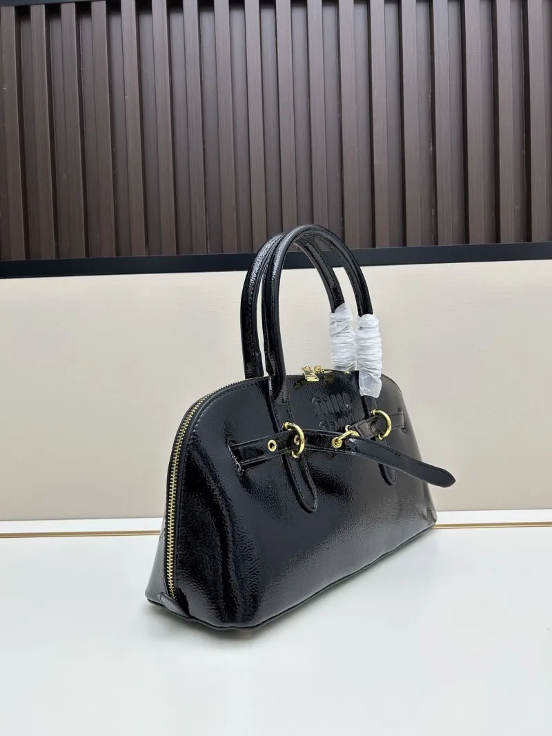 Alternative view of MIU MIU Black Patent Leather Top Handle Bag 2526