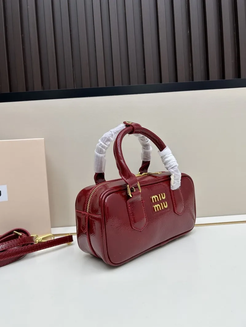 Alternative view of MIU MIU Red Patent Leather Top Handle Bag 2512