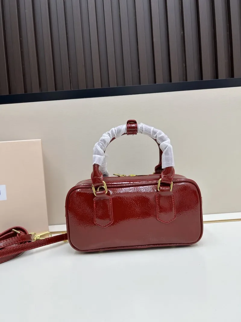 MIU MIU Red Patent Leather Top Handle Bag 2512 - Image 3