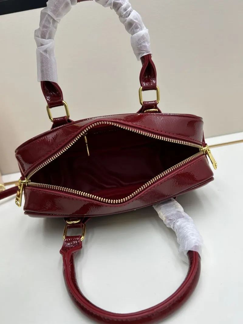 MIU MIU Red Patent Leather Top Handle Bag 2512 - Image 7