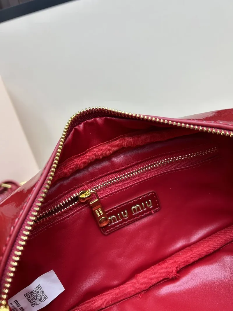 MIU MIU Red Patent Leather Top Handle Bag 2512 - Image 8