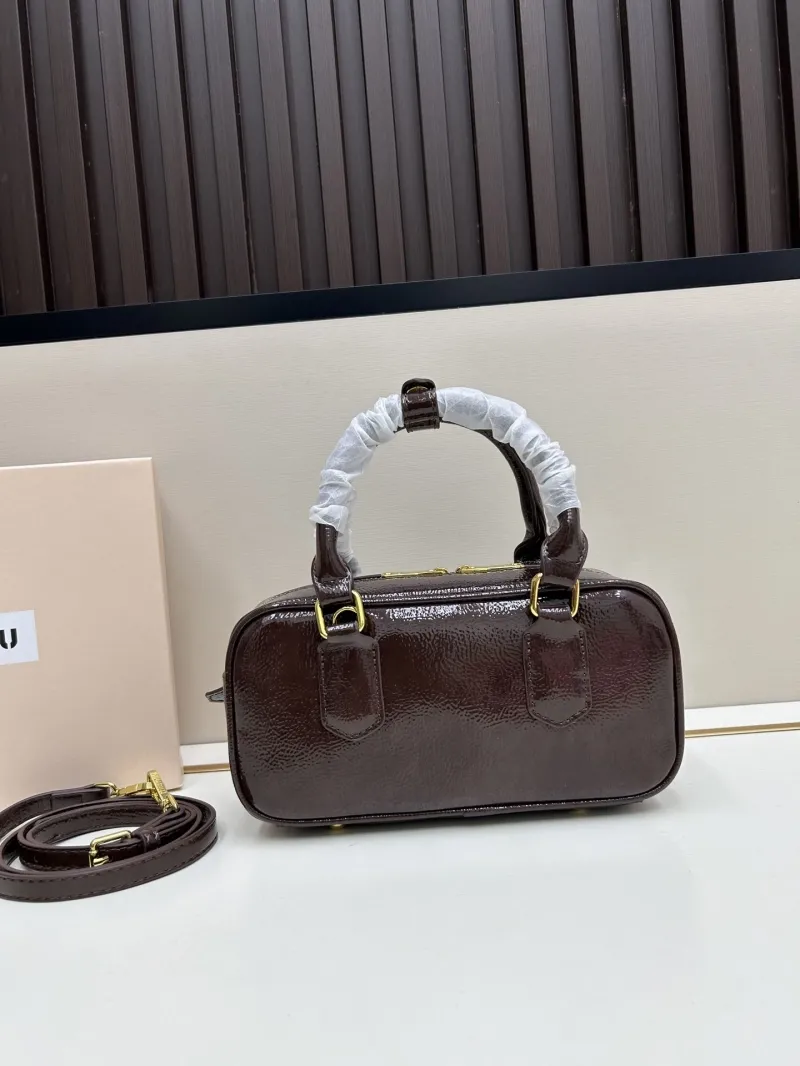 MIU MIU Dark Brown Top Handle Bag 2512 - Image 3