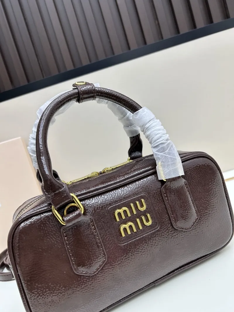 MIU MIU Dark Brown Top Handle Bag 2512 - Image 4