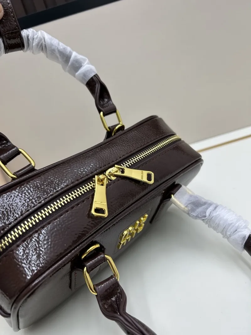 MIU MIU Dark Brown Top Handle Bag 2512 - Image 6