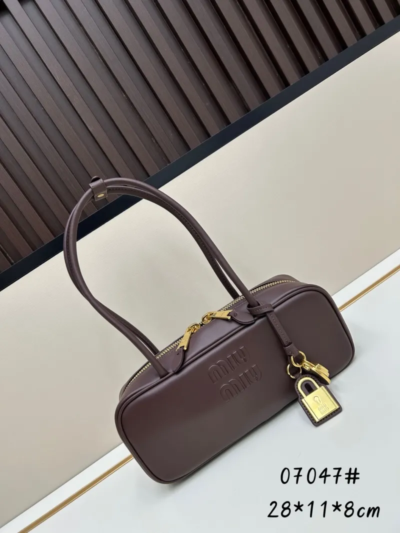 MIU MIU Dark Brown Top Handle Shoulder Bag 07047