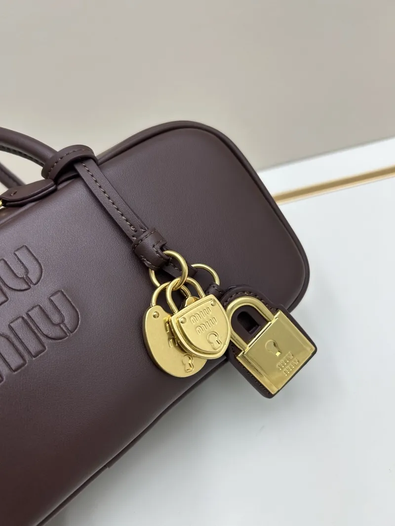 MIU MIU Dark Brown Top Handle Shoulder Bag 07047 - Image 4