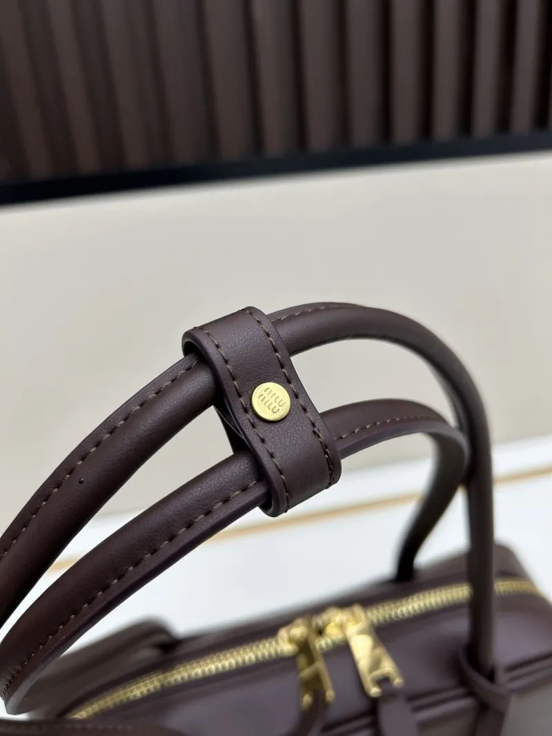 MIU MIU Dark Brown Top Handle Shoulder Bag 07047 - Image 6