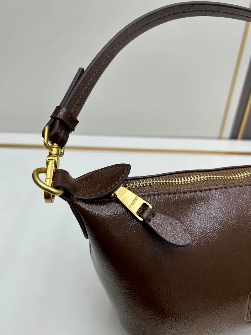 MIU MIU Brown Leather Top Handle Bag 02023 - Image 6