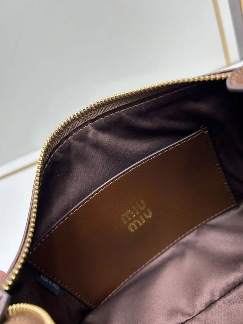 MIU MIU Brown Leather Top Handle Bag 02023 - Image 8