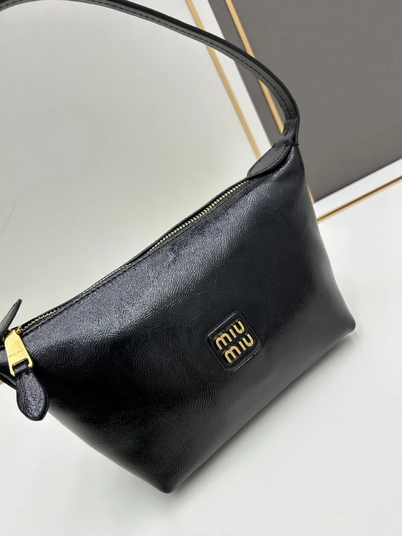 MIU MIU Black Leather Top Handle Bag 02023 - Image 4