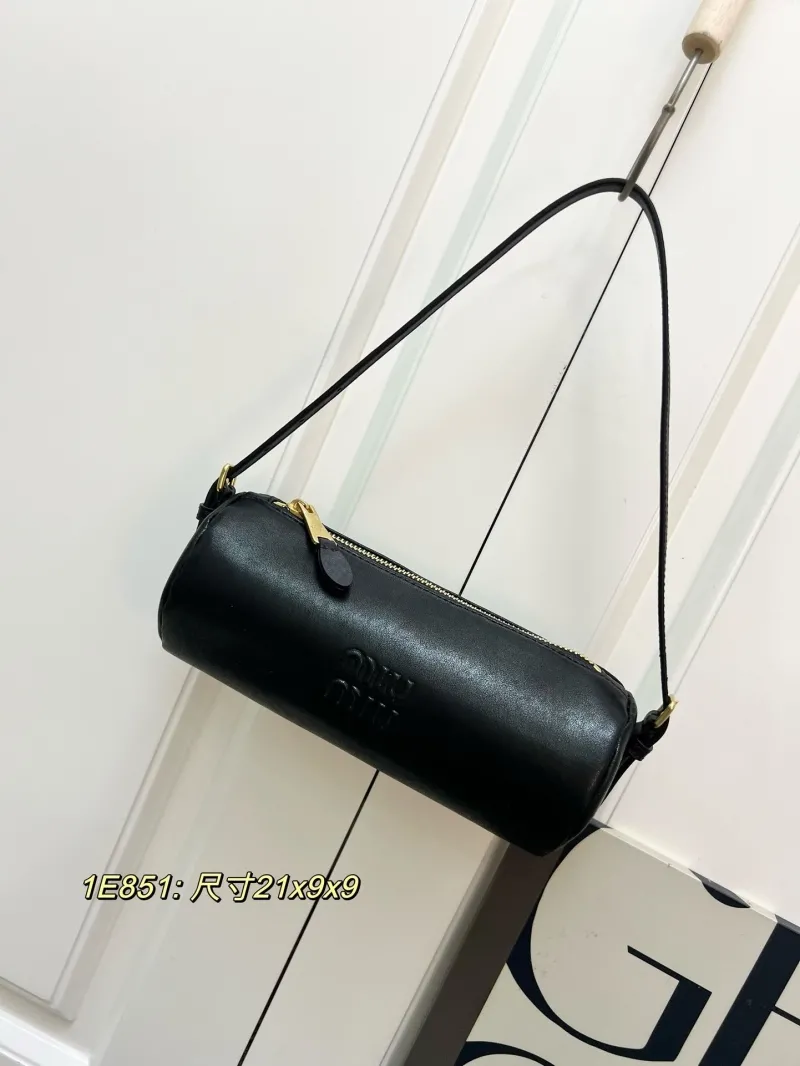 MIU MIU Black Cylinder Shoulder Bag 1E851