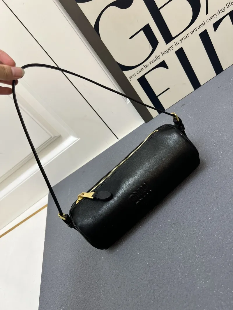 MIU MIU Black Cylinder Shoulder Bag 1E851 - Image 3