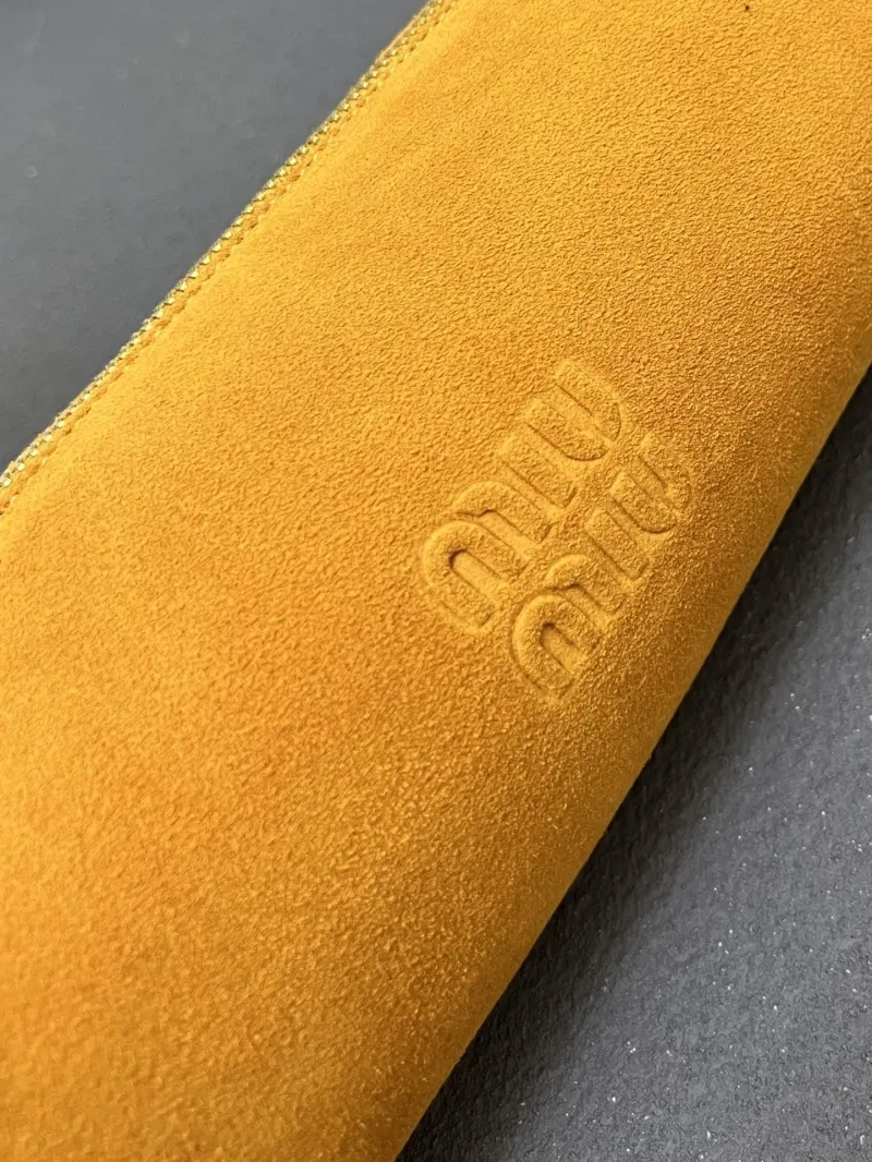 MIU MIU Yellow Suede Cylindrical Shoulder Bag 1E851 - Image 4