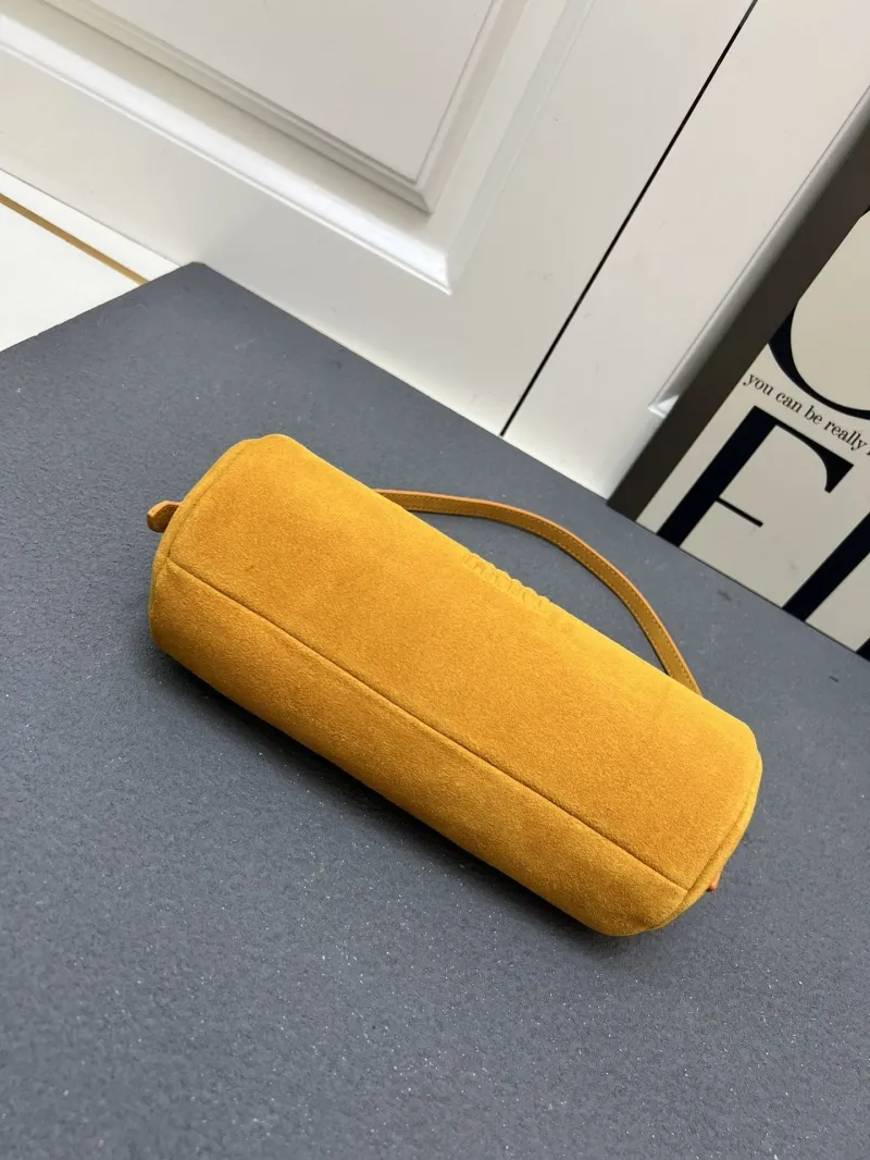 MIU MIU Yellow Suede Cylindrical Shoulder Bag 1E851 - Image 7