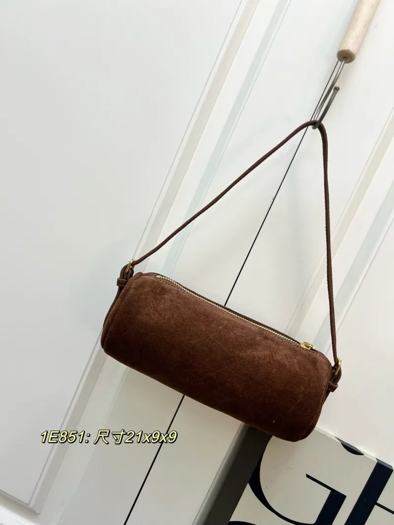 Alternative view of MIU MIU Brown Suede Cylindrical Shoulder Bag 1E851